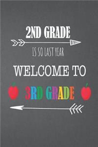 2nd Grade Is So Last Year Welcome To 3rd Grade
