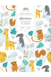 Monthly & Weekly Rainbow Academic Planner 2019 - 2020