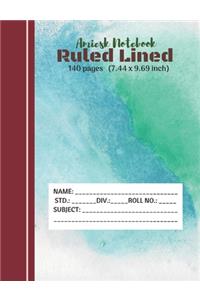 Amiesk Notebook - Ruled Lined Notebook - 140 pages (7.44 x 9.69 inch)