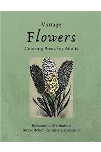 Vintage Flowers Coloring Book for Adults