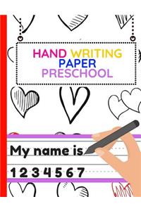 Hand Writing Paper Preschool
