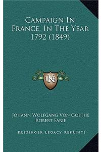 Campaign In France, In The Year 1792 (1849)
