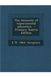 The Elements of Experimental Phonetics
