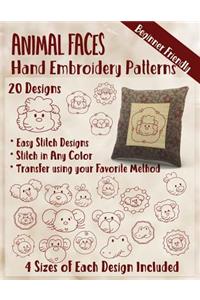 Animal Faces Hand Embroidery Patterns
