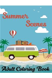 Summer Scenes Adult Coloring Book