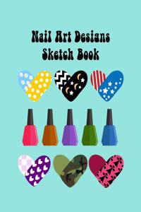 Nail Art Nails Design Ideas Sketch Book with Nail Template Pages