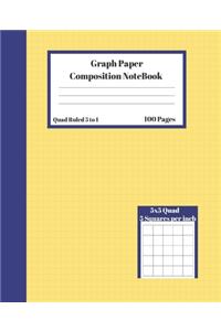 Graph Composition Notebook 5 Squares per inch 5x5 Quad Ruled 5 to 1 100 Sheets