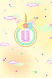 Unicorn Horn Monogram Journal - Letter U