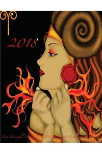 2018 Fiery Beautiful Aries 2017-2018 18 Month Academic Year Planner