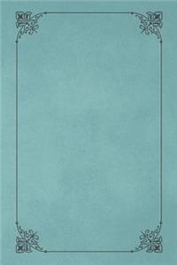 Caribbean Blue 101 - Blank Notebook with Fleur de Lis Corners