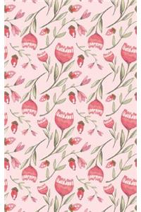 Salmon Colored Flowers - Lined Notebook with Margins - 5