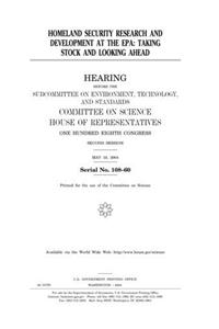 Homeland Security Research and Development at the EPA