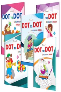 InIkao Dot-to-Dot Coloring Book Set of 5 for Kids | Fun Activity Books for Ages 3â€“6 | Notebook Size | Connect the Dots & Color Animals, Vehicles, Shapes, and More | Educational & Creative Play for Toddlers