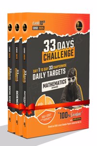 33 Days Challenge CBSE Class 10 (Pack of 3) Mathematics Standard | Science | Social Science for 2025 Board Exams (Includes Sample Papers) by Padhle Akshay