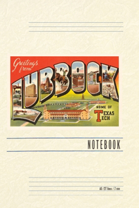 Vintage Lined Notebook Greetings from Lubbock, Texas