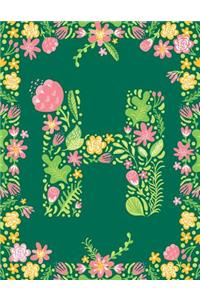 Floral Initial H Monogram Journal