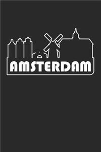 Amsterdam Notebook - Netherlands Gift - Skyline Amsterdam Journey Diary - Netherlands Travel Journal