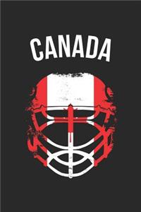 Canada Hockey Notebook - Canada Flag Hockey Helmet - Gift for Hockey Player - Hockey Diary