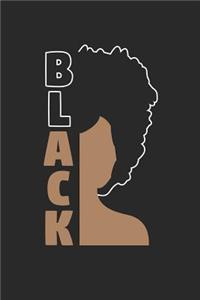 'Black' Afro African Pride Notebook - Back to School Writing Journal - Black History Month - African American Diary