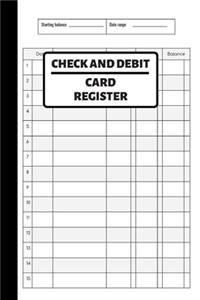 Check And Debit Card Register