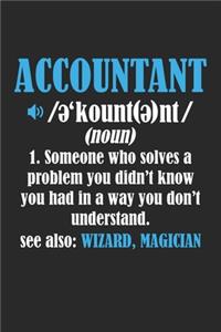 Accountant 1. Someone who solves a problem you didn't know you had in a way you don't understand. See also