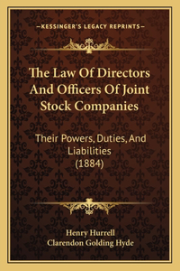 The Law Of Directors And Officers Of Joint Stock Companies