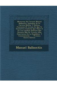 Memorias del Coronel Manuel Balbontin