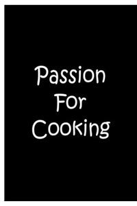 Passion For Cooking - Black Notebook / Journal / Lined Pages / Soft Matte Cover