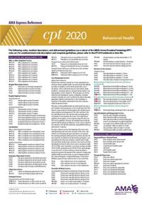 CPT 2020 Express Reference Coding Card: Behavioral Health