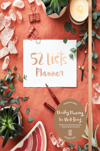 52 Lists Planner Undated 12-Month Monthly/Weekly Spiralbound Planner with Pocket (Coral Crystal)