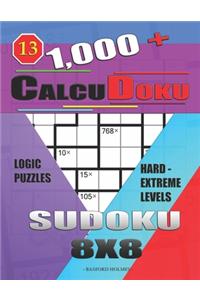 1,000 + Calcudoku sudoku 8x8