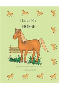 Horse Primary Composition Notebook Draw and Write
