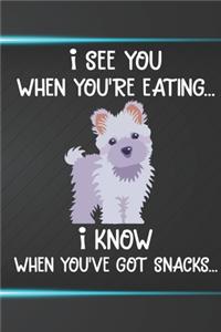 I See You When You're Eating I Know When You've Got Snacks Notebook Journal