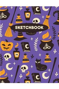 Halloween Sketchbook: Halloween Witchcraft & Magic: 120 Pages of 8.5
