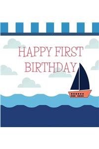 Nautical First birthday guest book (Hardcover)