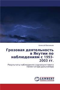 Grozovaya Deyatel'nost' V Yakutii Po Nablyudeniyam S 1993-2003 Gg.