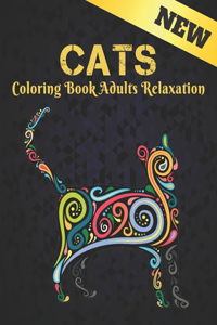 Cats New Coloring Book Adults Relaxation