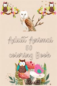 Adult Animal 50 Coloring Book