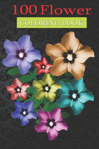 100 Flower Coloring Book