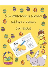 Sto imparando a scrivere lettere e numeri con pasqua