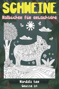 Malbücher für Erwachsene - Grosse A4 - Mandala Tier - Schweine