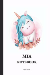 Mia Wide Ruled Notebook