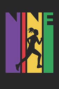 Running Notebook for 9 Year Old Boys and Girls - Colorful Running Journal - 9th Birthday Gift for Runner Diary