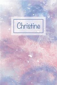 Christine: First Name Personalized Notebook, College Ruled (Lined) Journal, Cute Pastel Notepad with Marble Pattern for Girls, Teens and Women