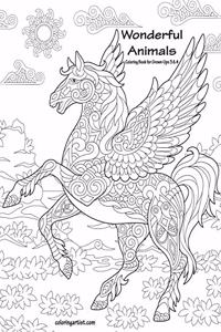 Wonderful Animals Coloring Book for Grown-Ups 3 & 4