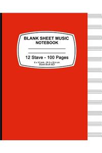 Blank Sheet Music Notebook (Red)