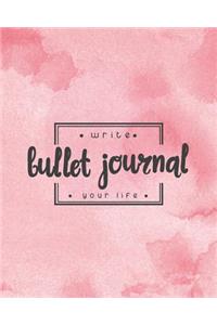 Bullet Journal Dot Grid for 90 Days, Numbered Pages Quarterly Journal Diary, Moder Pink Red Watercolor Notebook