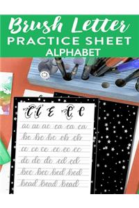 Brush Letter Alphabet Practice Sheet