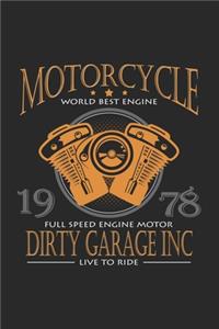 Motorcycle engine motor dirty garage live to ride
