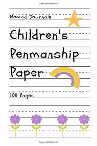 Children's Penmanship Paper 100 Pages
